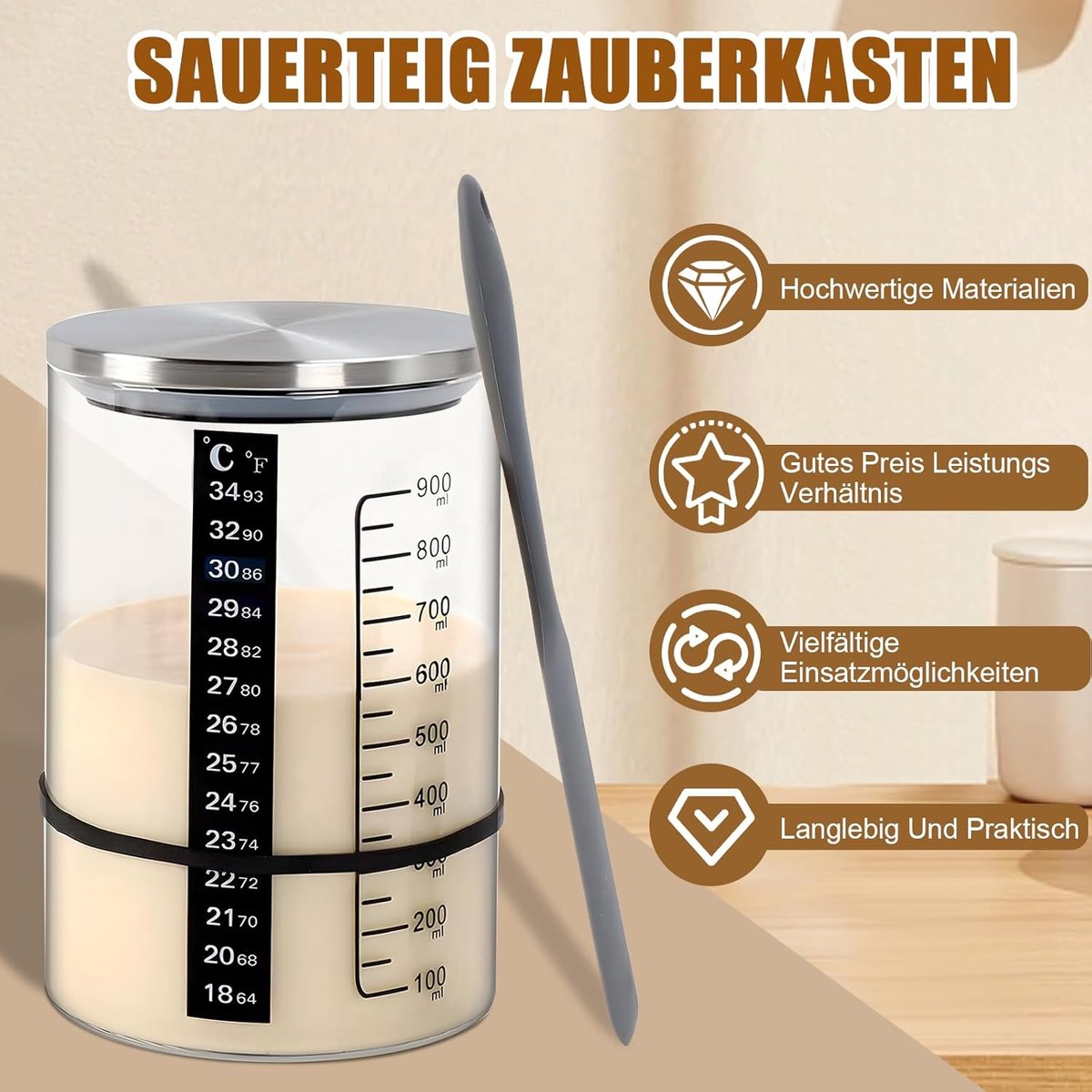 Boîte à Pain, étuve à Pain 30 L, Panier De Fermentation, Boîte De Fermentation Du Levain 10–45°C