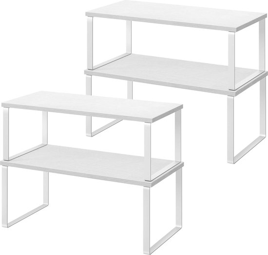 SONGMICS Kruidenrek, set van 3 keukenorganizers, stapelbaar