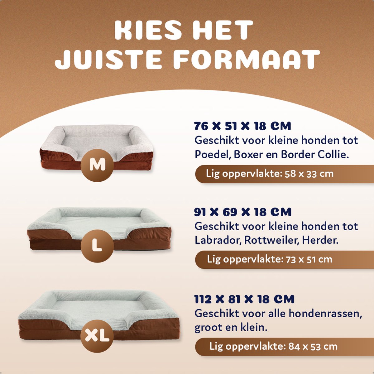 Pet Perfect Luxe Orthopedische Hondenmand - Orthopedisch Hondenkussen -Afneembare hoes - Wasbaar - Met Rits - XL - Core Serie – foto 7