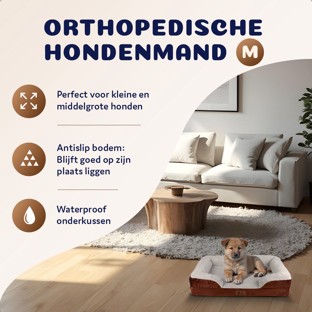 Pet Perfect Luxe Orthopedische Hondenmand - Orthopedisch Hondenkussen -Afneembare hoes - Wasbaar - Met Rits - XL - Core Serie – foto 2