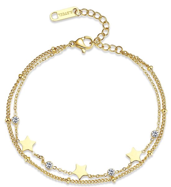 Bracelet avec breloques Zazi Starz plaqué or 18 carats
