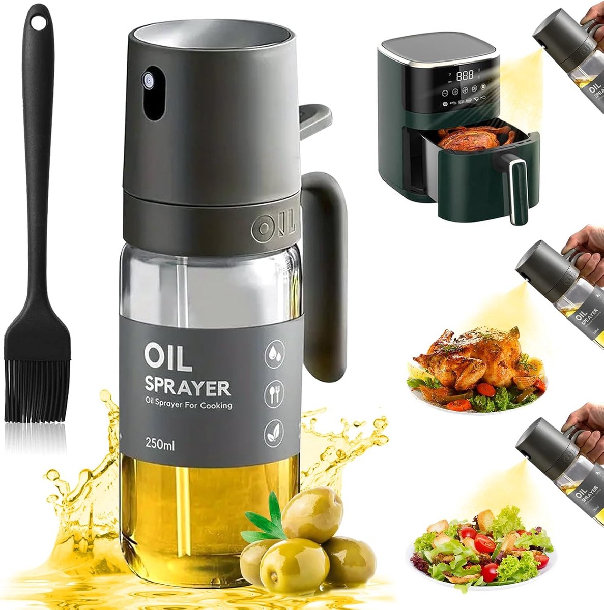 Lexium Olijfolie Sprayer - Cooking Spray - Olijfolie sprayers – Oliefles Cooking Spray - BBQ Accesoires - Airfryer - Bakspray