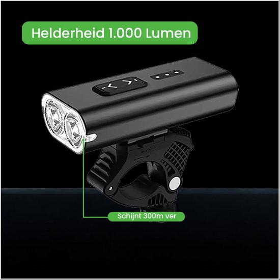Lightyourbike ® Blaze 1000 Fietslamp - LED & USB oplaadbaar - 5.200 mAh - 1.000 Lumen — afbeelding 5