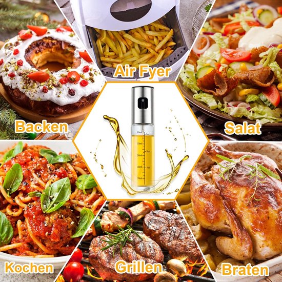 Pulvérisateur d’huile d’olive Lexium - Spray de cuisson - Pulvérisateurs d’huile d’olive - Spray de cuisson en bouteille d’huile - Accessoires BBQ - Airfryer - Spray de cuisson