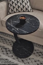 Bijzettafel Bank Met Wieltjes | Kleine Houten Salontafel Heeft Metalen Frame Industrieel Design 52 X 34 X 60 Cm Bijzettafels Voor De Woonkamer Voor Koffie En Laptop