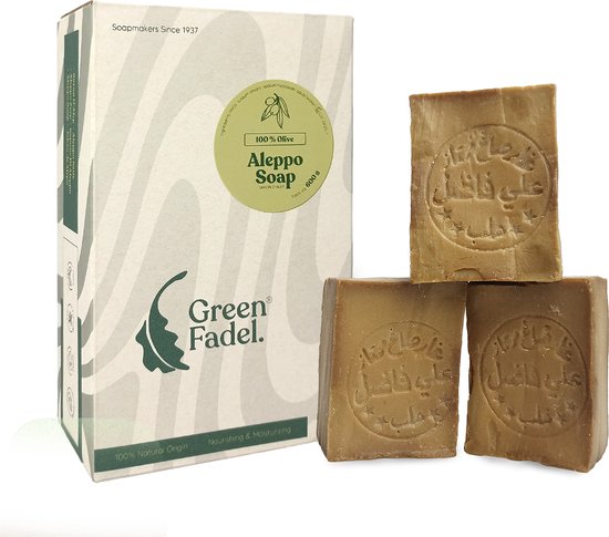 Foto: Green fadel aleppo zeep genuine aleppo soap 100 olijfolie 3x200g handgemaakt vegan pure natuurlijke zeep voor gezicht lichaam douchezeep natuurproduct