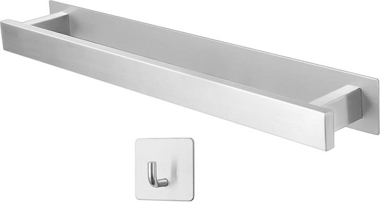 Handdoekhouder voor badkamer (2, rond, zwart