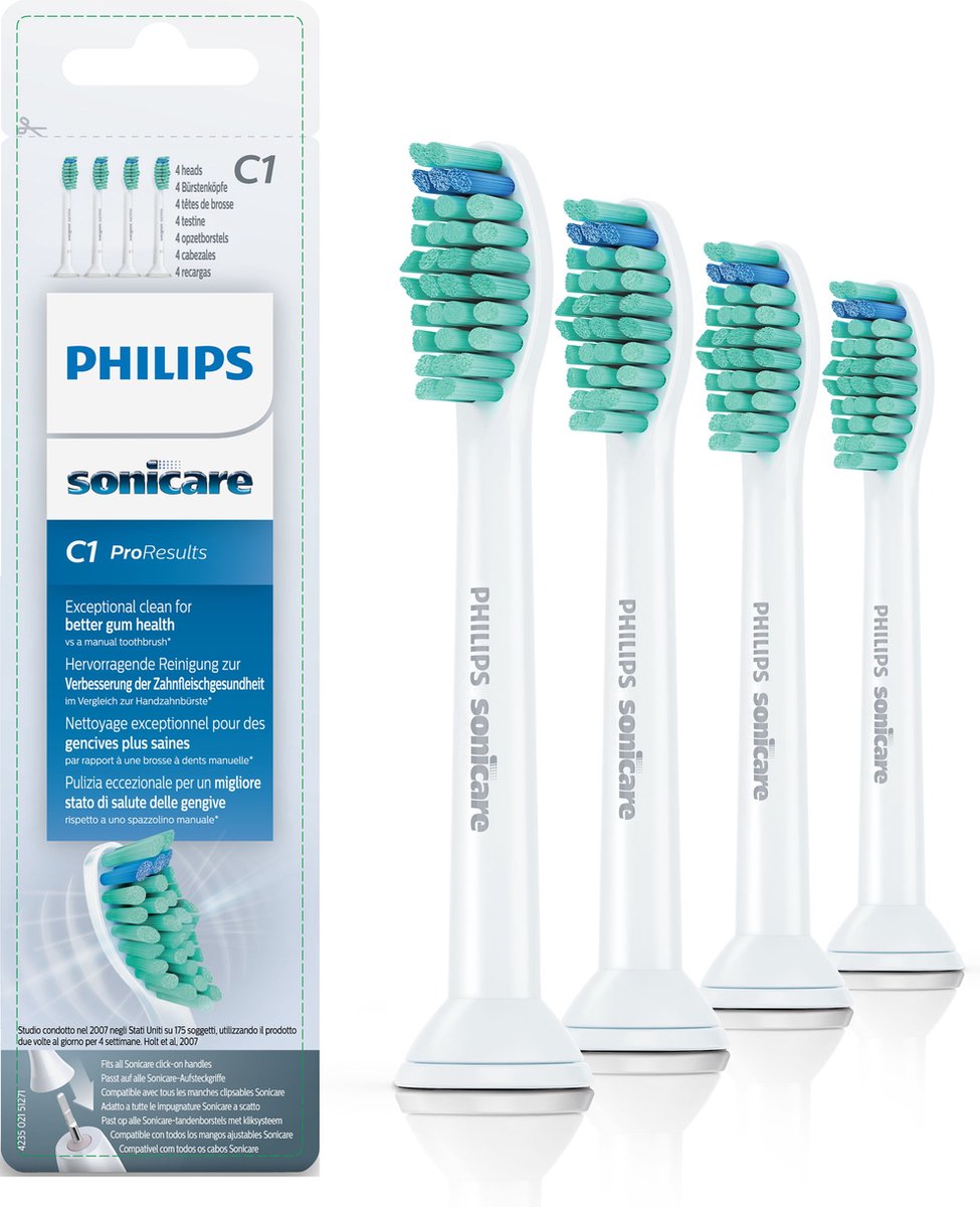 Bol.com Philips Sonicare ProResults HX6014/07 - Opzetborstel - 4 stuks aanbieding