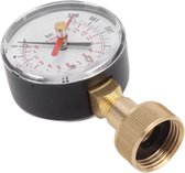 ERGAOBOY 0-11 Bar/0-160 Psi Waterdrukmeter, 2 wijzerplaat Roestvrijstalen watertoevoerdruktestmeter met slangkoppeling, loodgietersgereedschap voor irrigatiesysteem voor huis en tuin