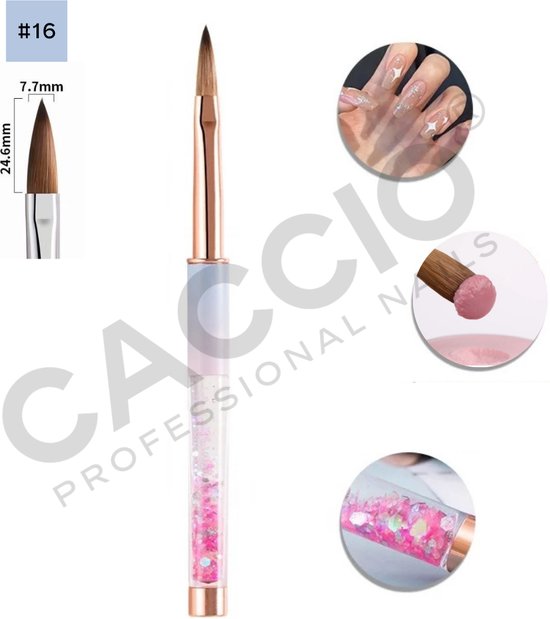 Foto: Caccio master pro kolinsky acryl penseel 16 rond acryl penseel acryl nagels nagel penseel manicurist premium kwaliteit penseel sculpting brush nagels nagel kwast acryl poeder acryl vloeistof nagel studio professioneel gebruik