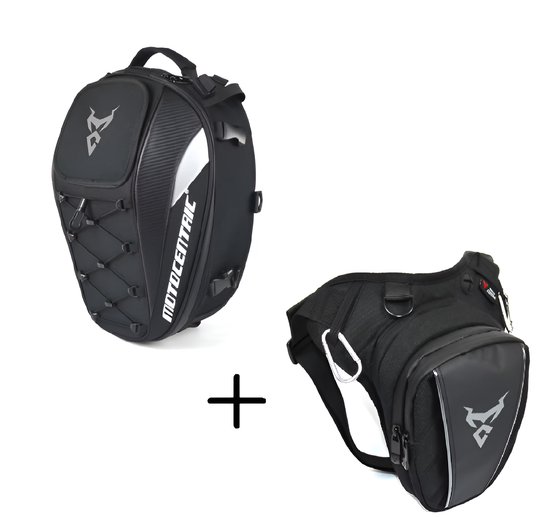 CarryQuest® - Motor Rugzak - Zadeltas Motor - Motorfiets Rugzak - Motorrugzak - 48L Capaciteit - Waterdicht + Ergonomisch Ontwerp - Grijs