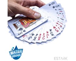 ESTARK® Luxe Speelkaarten - WATERBESTENDIG - Plastic - Poker Kaarten - kaartspel - Waterproof Spelkaarten - Spel Kaart - 56 Cards - Gezelschapsspel - Spelen - Playing Cards - WaterProof