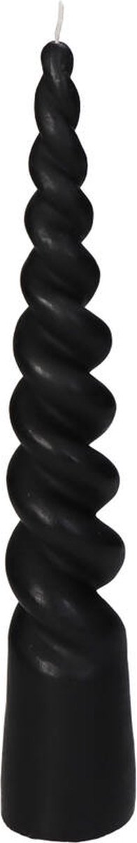 Druipkaars Twist Kegel Zwart 6x6x30cm