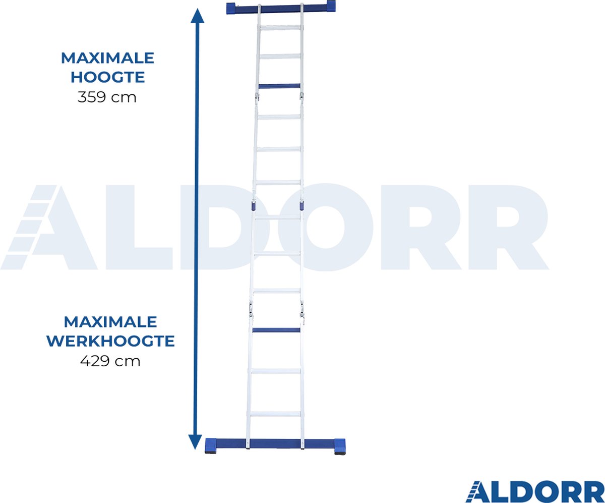 ALDORR Home - Vouwladder Aluminium 4 x 3 treden zonder Platform - 3,50 meter – foto 3