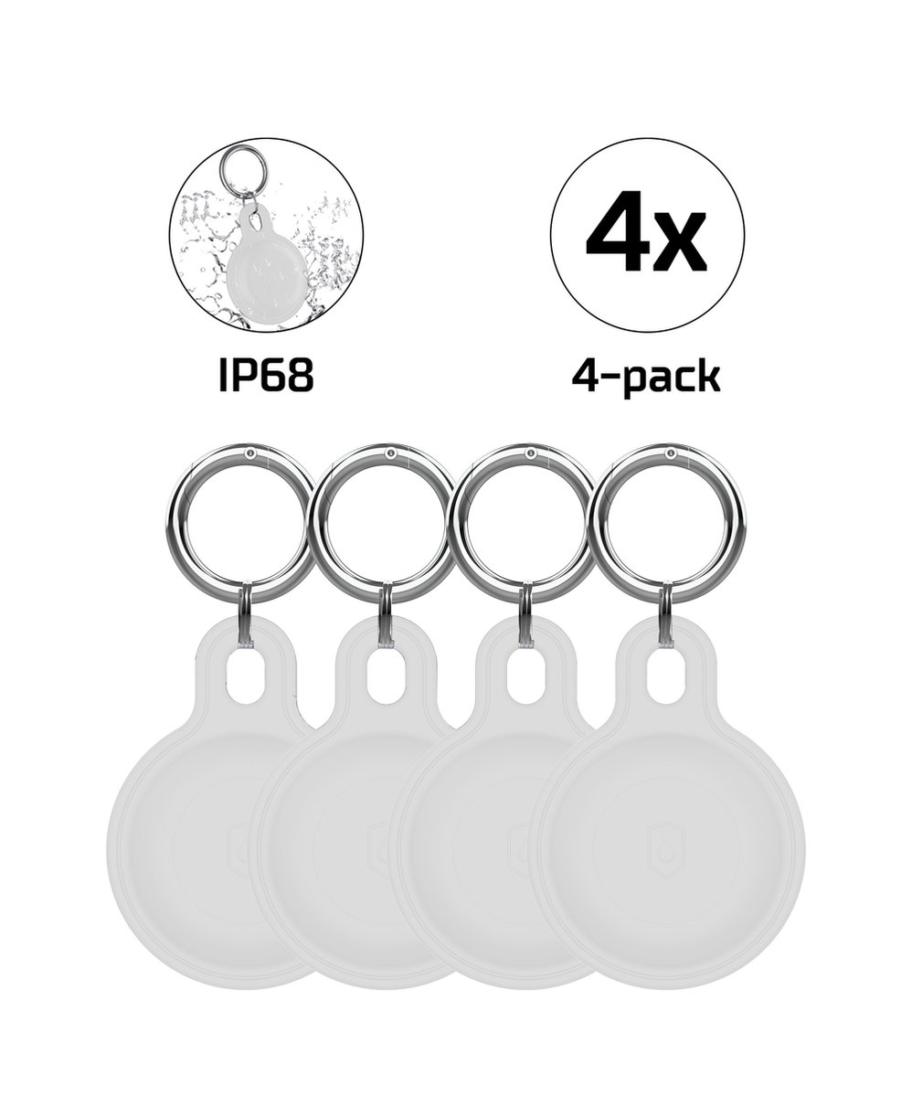 Waterdichte AirTag Sleutelhouder – AirTag Sleutelhanger – AirTag Hoesje – AirTag Houder – AirTag Hanger – IP68 – Wit