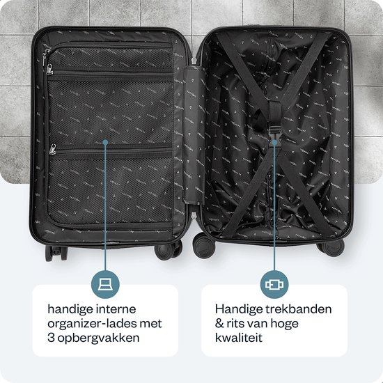 Audor Bagagekoffer, vervangende assen, reiskoffer, rol, transportwielen, OD 49 mm reparatie-elementen, zwart, 4 stuks