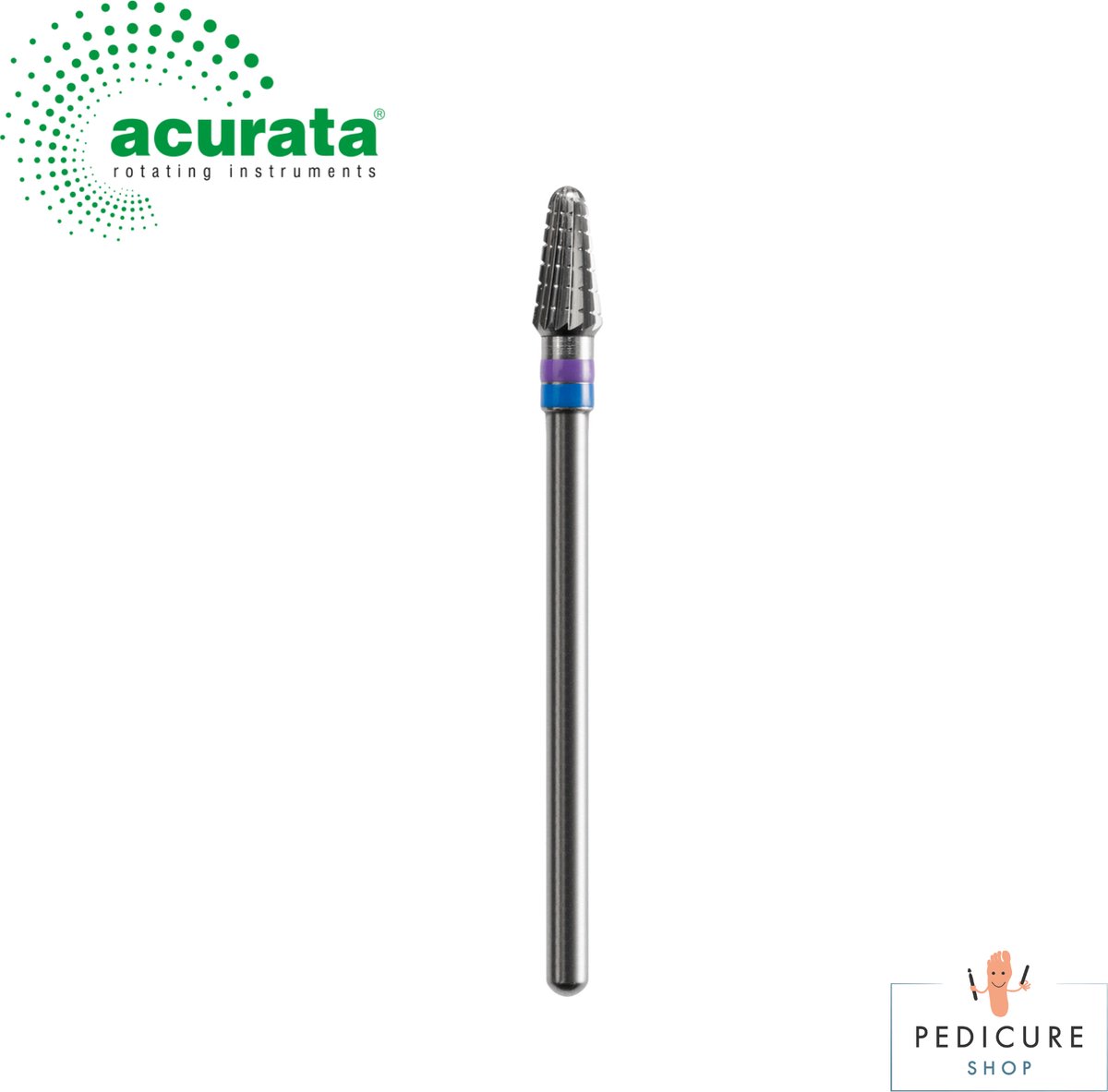 Carbide of tungsten freesje Acurata - LSQ Conisch klein Ø 4.0 mm - verdikte nagels - gel polish verwijderen -met freesbox voor 30 freesje
