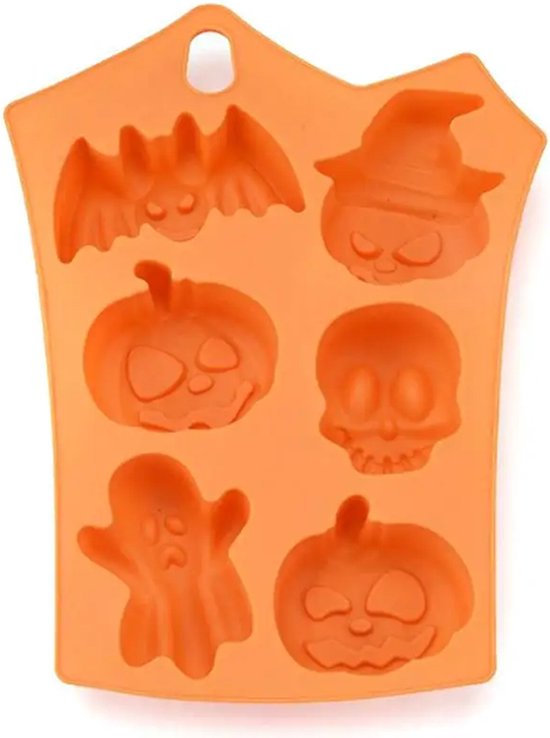 DW4Trading Siliconen Mal Halloween 6 Stuks - Kaarsen - Gips & Epoxy Gieten - Zeep - Cake Chocolade Fondant