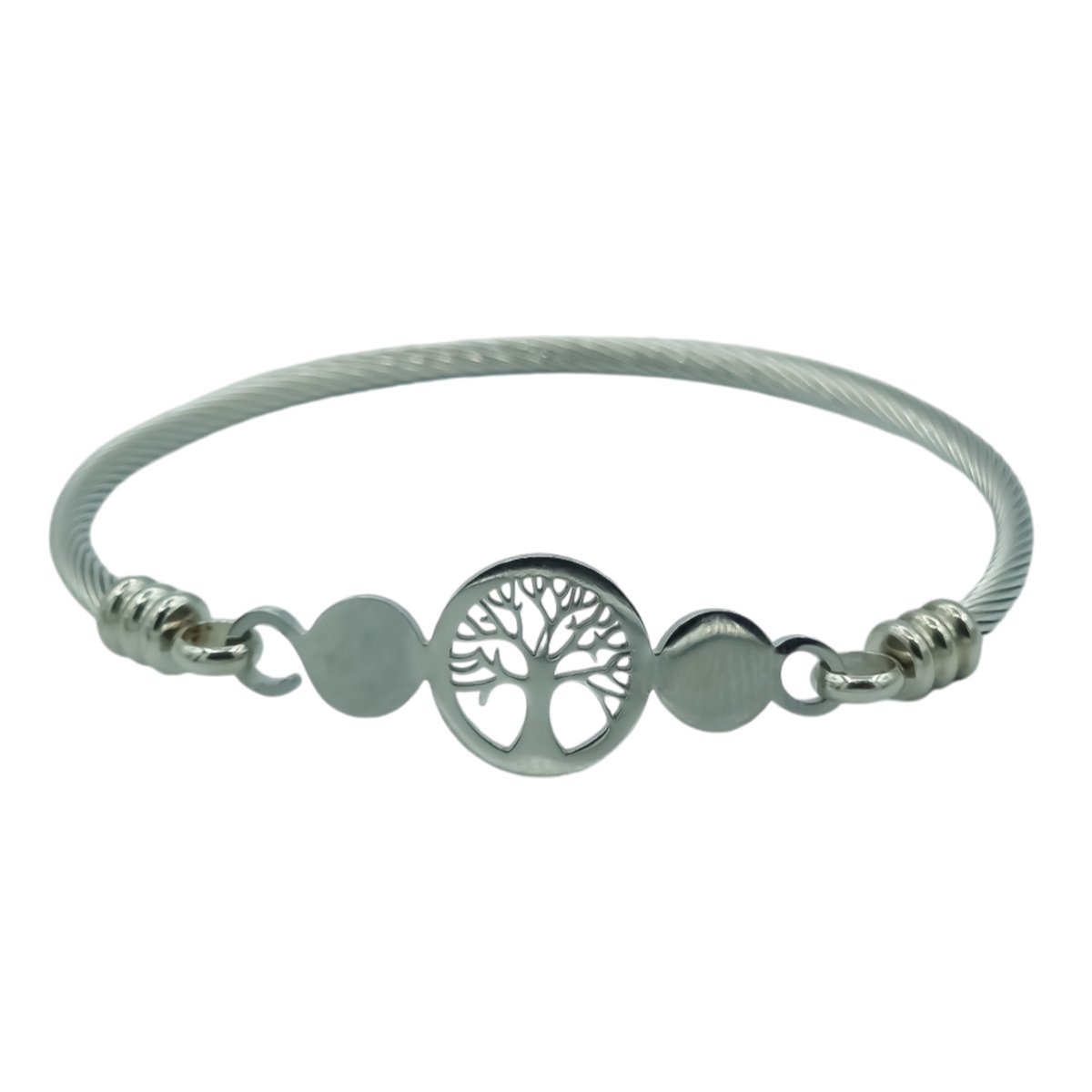 Levensboom kabelarmband - Verzilverd premium staal