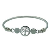 Levensboom kabelarmband - Verzilverd premium staal