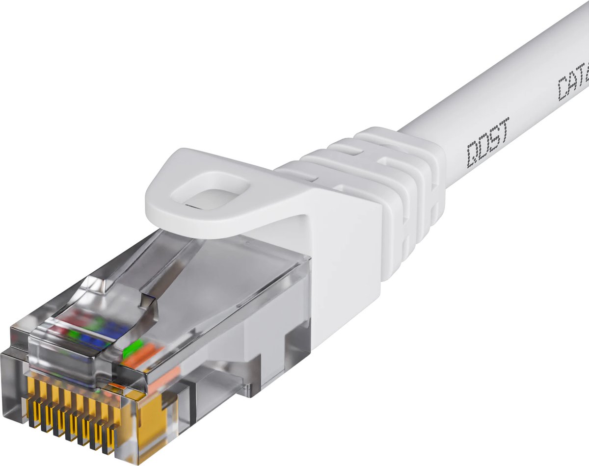Qost - CAT6 internetkabel - CCA / UTP - 10 Gbps / 250 MHz - RJ45 Connectoren - Patchkabel / Netwerkkabel - 50 Meter - Wit