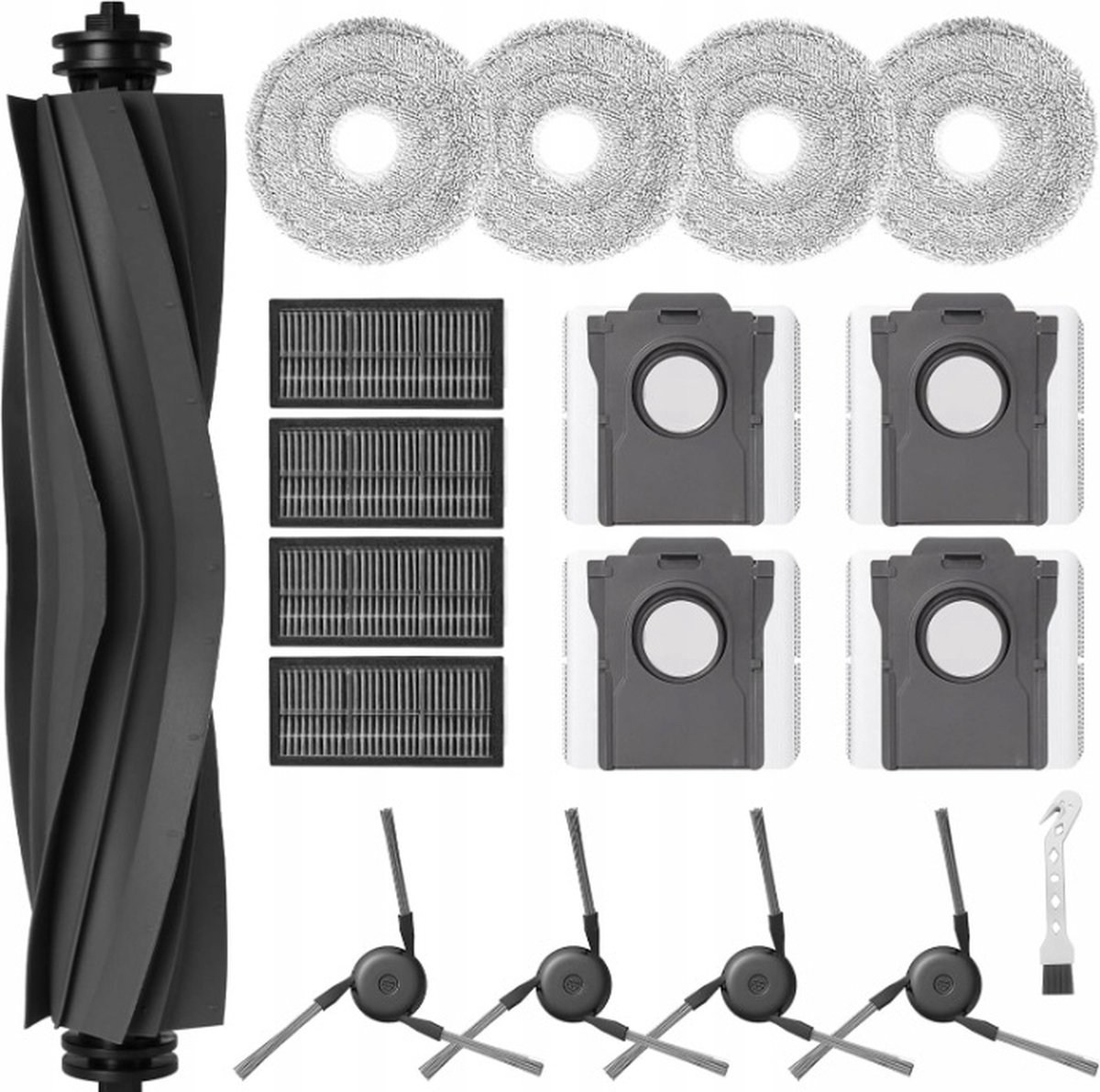 onderdelen compatibel met Dreame X40 Ultra Complete / X40 Pro - Borstels - filters - mop - zakken - hoogwaardige vervanging - set: 1 rolborstel (hoofdborstel) 4 zijborstels 4 stuks HEPA filters in het frame 1 reinigingsborstel 4 stuks dweilen 4zakken