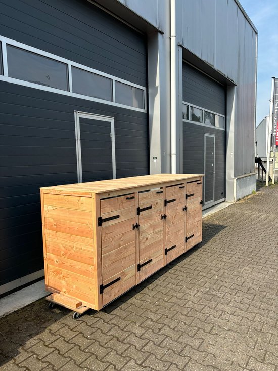 Foto: Containerombouw voor 4 kliko s douglas blank let op geen bouwpakket wordt kant en klaar geleverd dus geen gedoe van zelf in elkaar zetten kliko ombouw voor 4 containers containerberging containerkast enkel container berging 