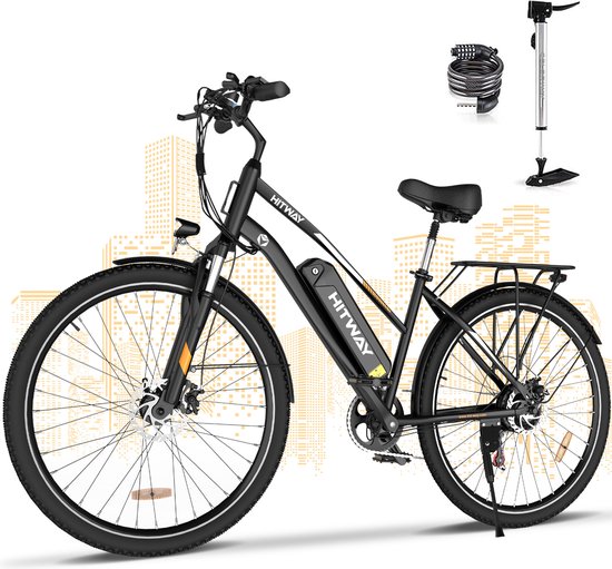 Foto: Hitway bk27 elektrische fiets 28 inch 36v 12ah zwart