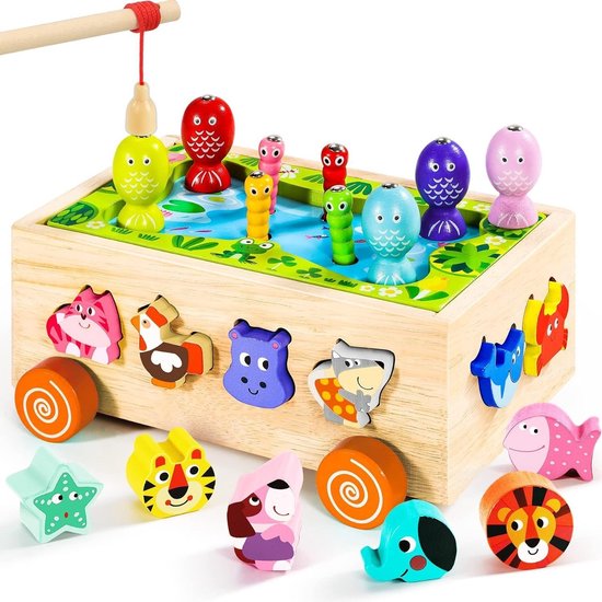 Foto: Ophy magnetisch visspel educatief speelgoed montessori speelgoed 6 in 1 draadspel speelgoed magnetisch vissen houten speelgoed set fishing game houten speelgoed voor kinderen geweldig cadeau voor jongens en meisjes vanaf 1 jaar