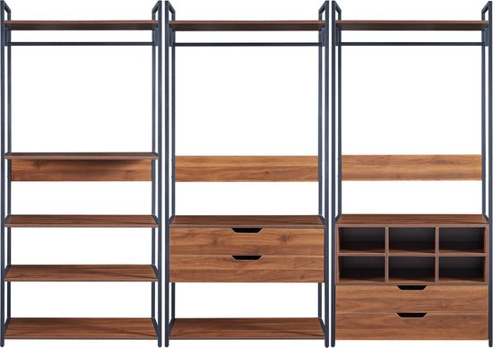 Kledingkast Nesbyen - Open Kast met Kledingroede en 4 Planken - Van Kasten