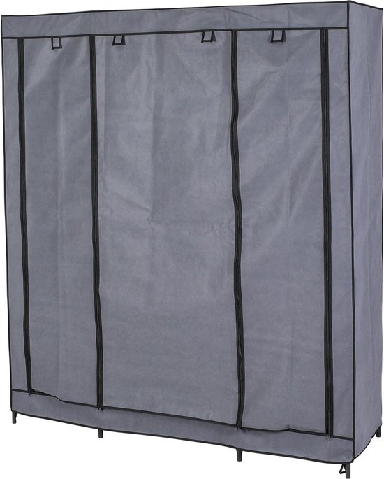 SONGMICS Armario de Tela, Plegable, 175 x 150 x 45 cm, Negro URYG12H