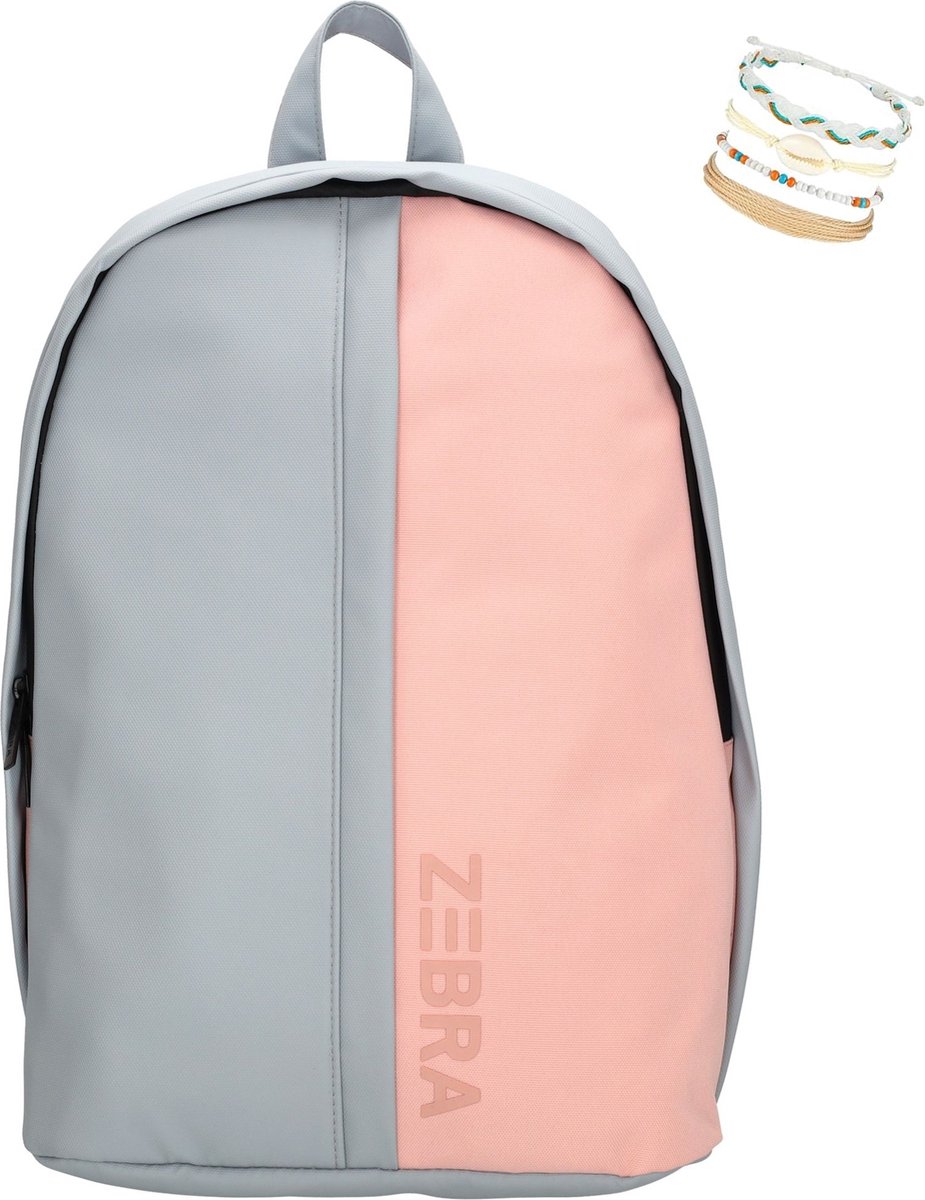 Zebra Rugzak Duo Colours Pink - rugtas - schooltas, kinderrugzak + armbandje