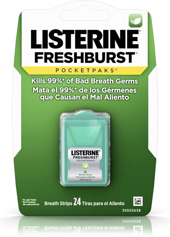 Foto: Listerine freshburst pocket paks strips tegen slechte adem geen mondwater nodig total care travel size 1 stuks