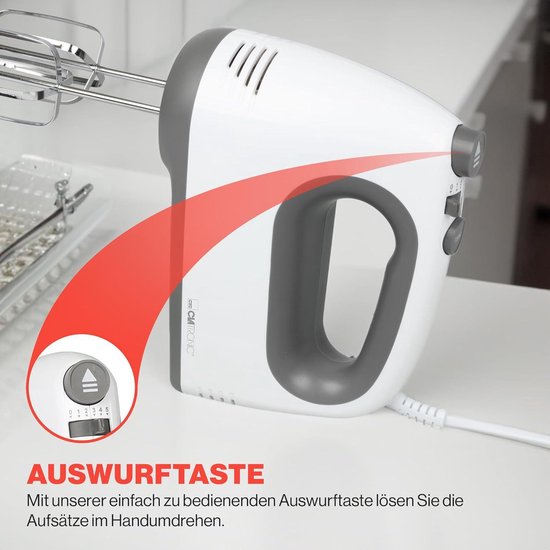 Handmixer - 400 watt motor - Turbostand - 5 snelheidsstanden - Vaatwasserbestendige garde en kneedhaak — afbeelding 2