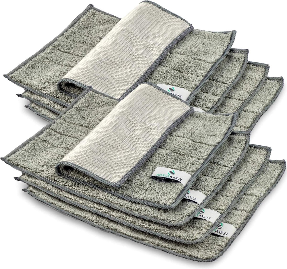 Washable Microfiber Dishcloths - Grey Set of 8 24x20 cm - Kitchen Tableware