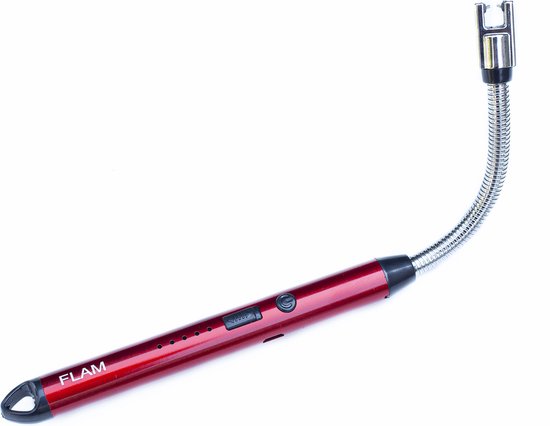 Briquet électrique rechargeable flexible pour BBQ de Cuisine - Briquet à étincelle - Briquets avec USB - Briquet électronique de chargement USB - Briquet avec USB rouge