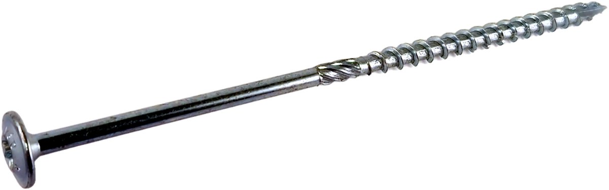 QZ Tellerkop Houtbouwschroef 8,0x240/100 Torx 40 Verzinkt | Houtbouwschroeven voor Zware Constructies | Tellerkopschroef Groot | Schroeven.nl