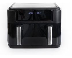 Gastronoma Airfryer - Heteluchtfriteuse 10L - 10 programma's - 2 Dual zones afzonderlijk bakken - PFAS vrij - Incl. accessoires - 18290008 - Zwart