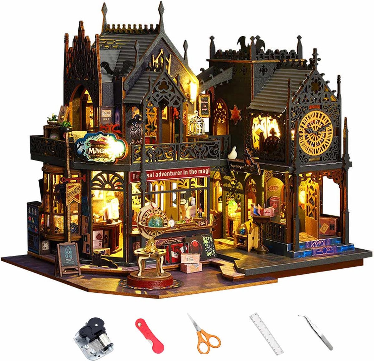 Cuteefun Miniatuur Poppenhuis Kit met Muziek DIY Miniatuur Huis Kit met