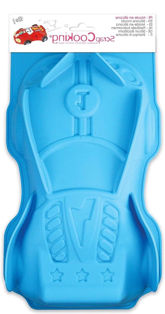 Siliconen bakvorm auto blauw 33 x 19 x 65 cm - Unbekannt 3133 Super Car
