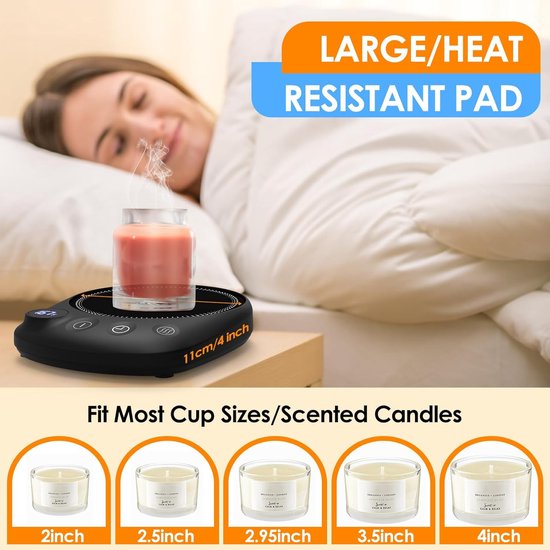 BOTC Elektrische Cup Warmer - Koffieverwarmer - Instelbare Temperatuur - Cadeau voor Koffieliefhebbers -Zwart — afbeelding 5