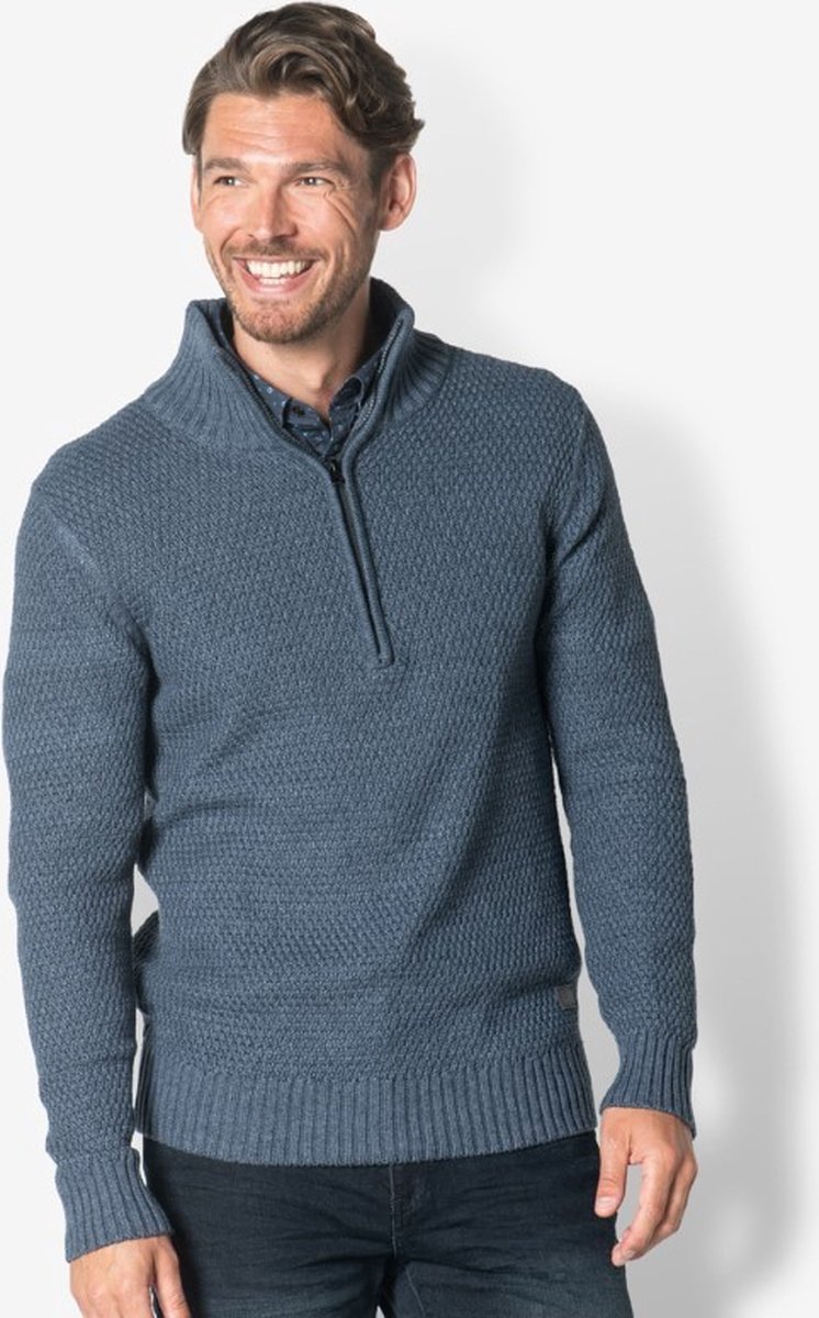 Trui TW34404 blauw korte rits Twinlife maat M