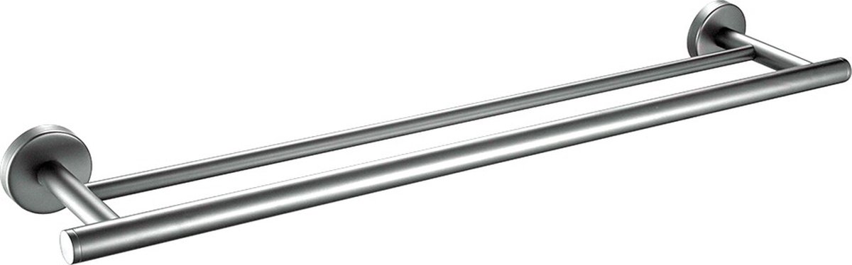 Profielenloods - Handdoekhouder dubbel gunmetal - monteren met schroeven