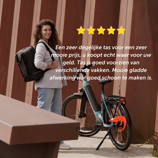New Looxs Odense Nevada Backpack - Fietsrugzak - Rugzak met Laptop Compartiment - Fietstas van Waterdicht Polyester - 17 inch laptopvak - Zwart van New Looxs — afbeelding 4