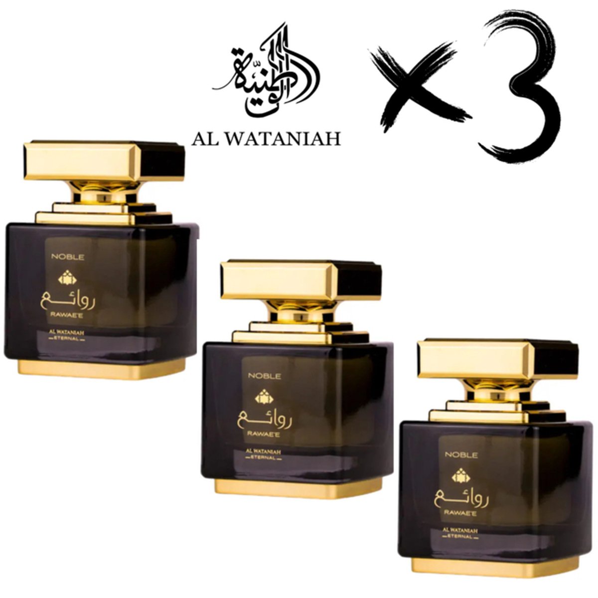 Goedkoopste AL WATANIAH 3 X ETERNAL PERFUME NOBEL RAWAYEH, 100ml