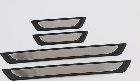 Seuils de porte (baguettes d'entrée) pour Ford Edge 2 2015 (5 portes) - Protection anti-rayures - Set de 4 - Zwart Chrome