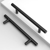 Poignées de meuble - acier inoxydable noir - distance des trous 128 mm - poignées de tiroirs - armoires de cuisine - armoire - 20 pièces