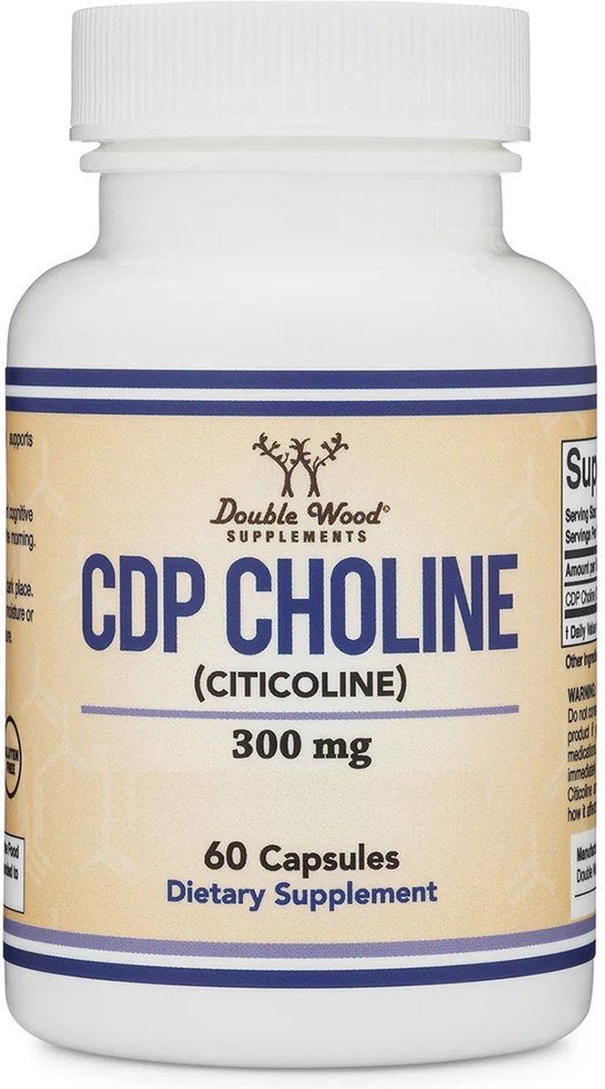 Goedkoopste Double Wood Citicoline | CDP Choline | 60 capsules | 300 mg per capsule | Choline supplement