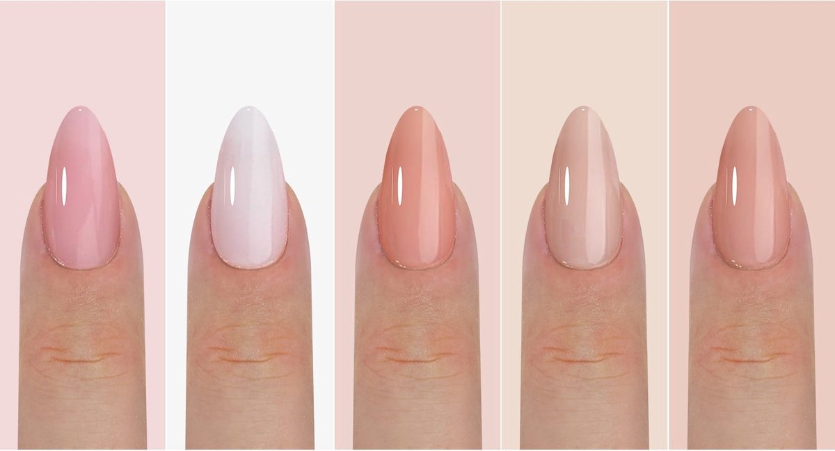 Goedkoopste Soft Gel tips Medium Almond nails in 5 neutrale Kleuren - Gel Manicure High Shine- Nails Press ons high shine - Plaknagels met Lijm - Nepnagels met Lijm - Nageltips met Lijm - full cover Gelnagels Frosted - 150 stuks in Doos - 15 maten - Medium Almo