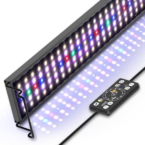 Aquariumverlichting, led-verlichting voor aquaria met uittrekbare houders, compleet spectrum, waterdicht, voor aquaria van 90 tot 110 cm